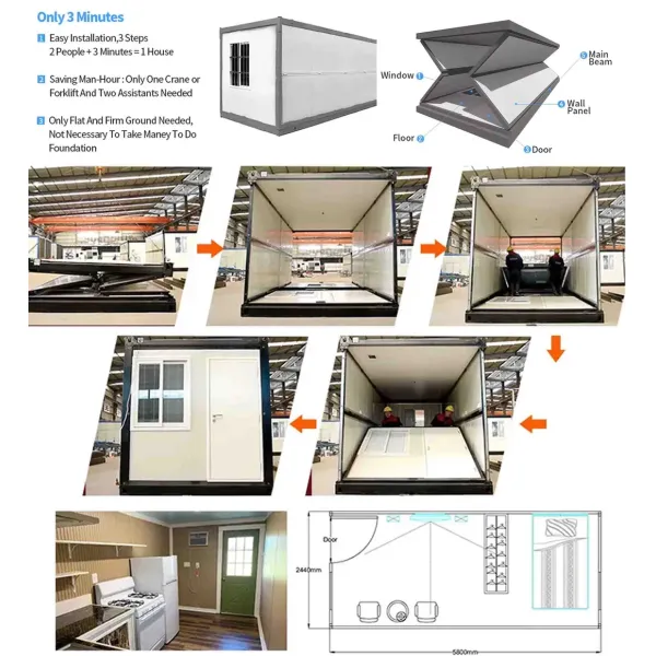 Weather Resistance Comfort Folding Container Houses Modern Style Q235 Q355