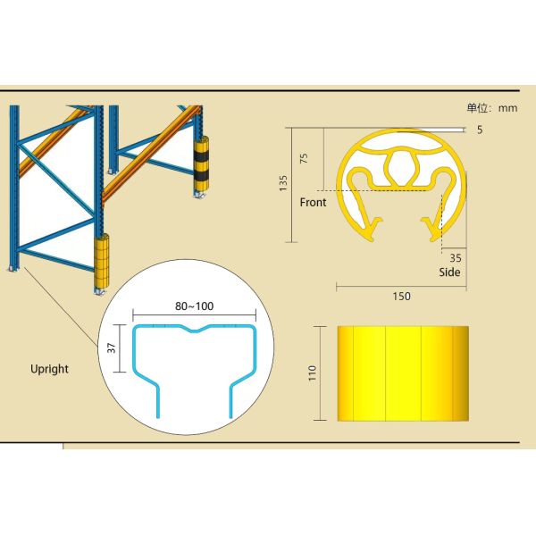 Advanced Plastic Protectors for Warehouse Impact-Resistant Column Guard for Rack
