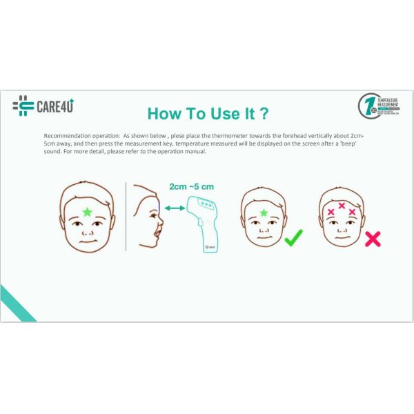 Buzzer 30DB IP 20 No Touch Digital Forehead Thermometer