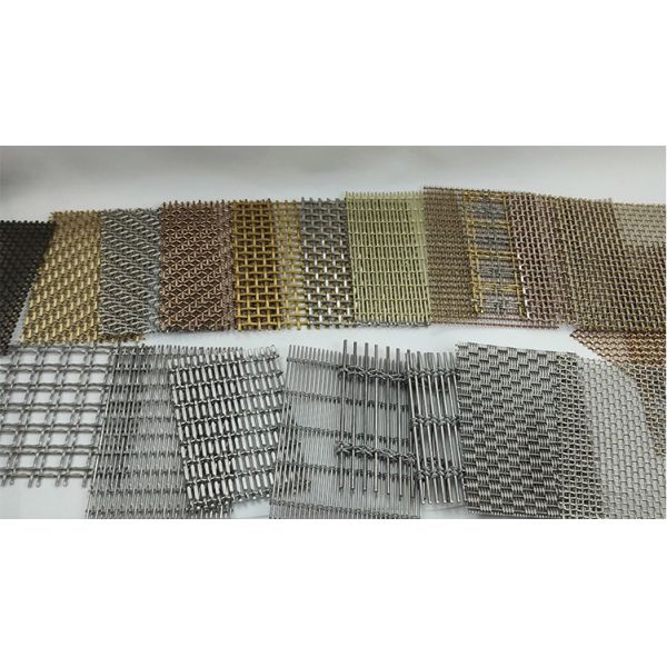Weave 0.5mm Decorative Copper Mesh Architectural Wall Cladding Laminated Glass Art