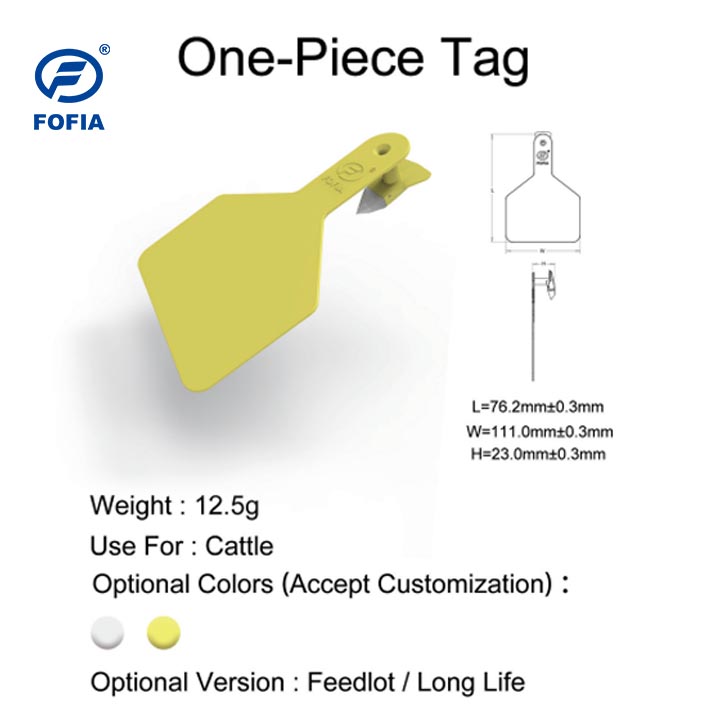 Custom New TPU Plastic Yellow Cattle Ear Tags Laser Coding | Fofia T914 Model for Livestock Management Farm Feedlot Cow ID