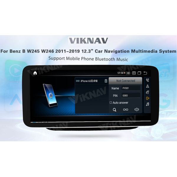 Viknav Android Car Radio For Mercedes Benz B Class W245 W246 2011-2019 12.3 Inch Multimedia Player GPS Navigation NTG5.0