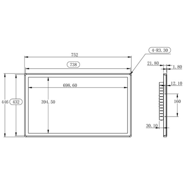 32 inch Smart Vision Terminal Embedded High Brightness Capacitive Industrial TouchScreen Monitors Integrated Machine Display