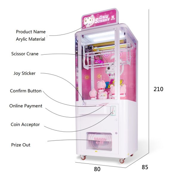 Crazy Scissors Cut Dolls Gift Vending Machine White / Pink / Yellow Color