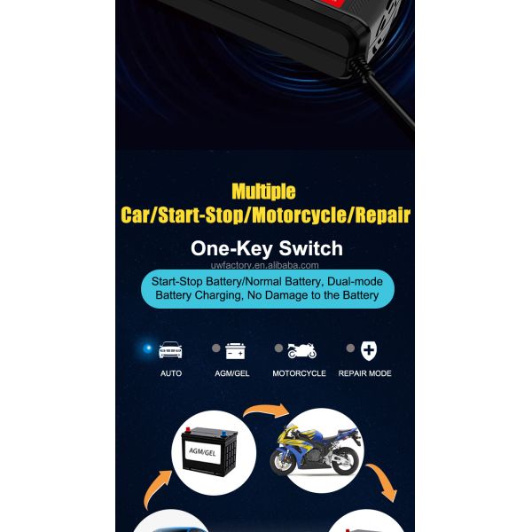 12V6a Lead Acid Battery Charger Electric Tricycle Scooter Car with 90% Charging Efficiency and Automatic Identification