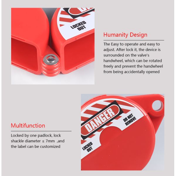 BOSHI Customized Color Nylon ABS Material Adjustable Gate Valve Lockout