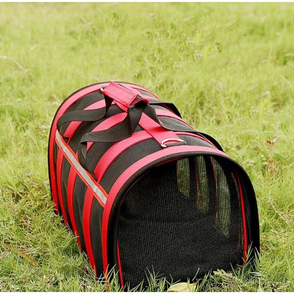 Dog And Cat Portable Handbag With Breathable Mesh On Four Sides Foldable Pet Cage