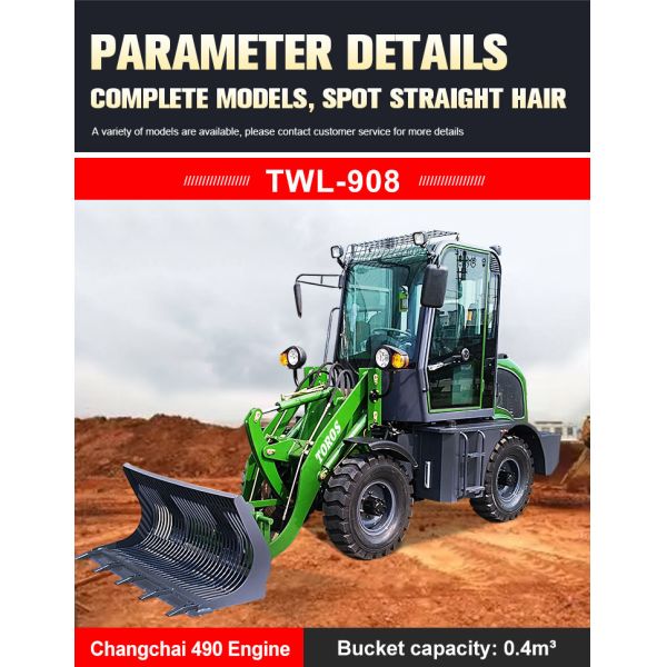 CE 0.4m2 Bucket Hydraulic Wheel Loader Earthmoving Construction Equipment