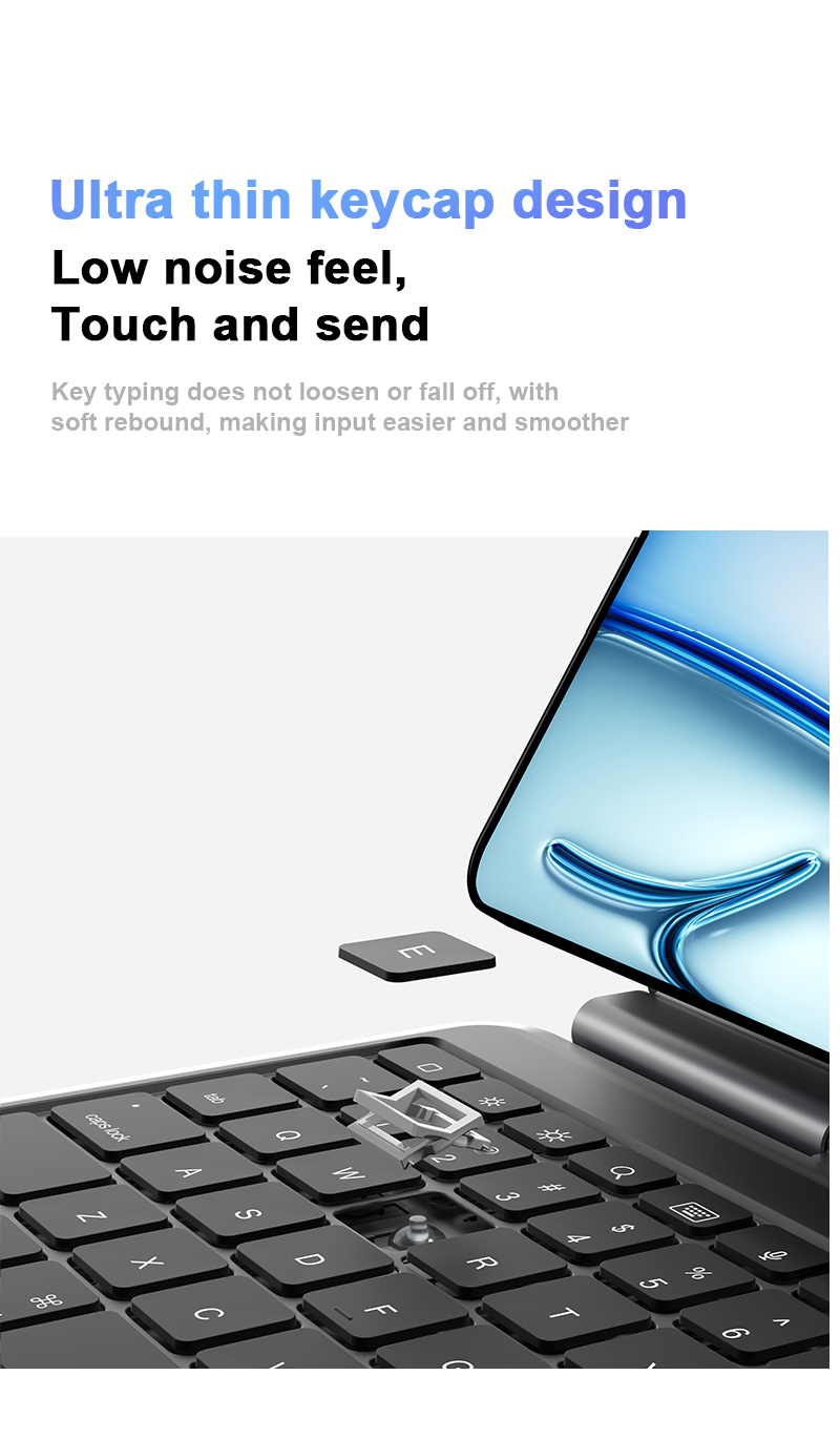 Laudtec Aluminum Magic Keyboard Cases for iPad 10.9 Inch Wireless Keyboard for iPad Air (2026) 11" (M4) Customize OEM ODM