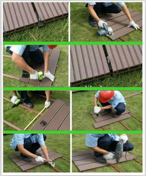 Low Maintenance Brown WPC Deck Flooring , Composite Fencing Materials