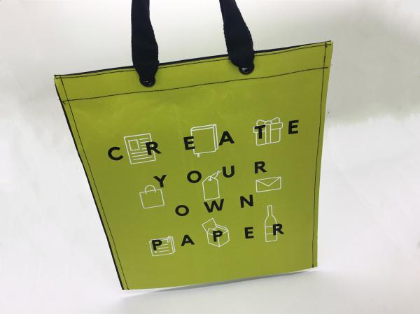 Recyclable Green Hand Sewn Paper Bags / 35x40cm Sewn Open Mouth Paper Bags