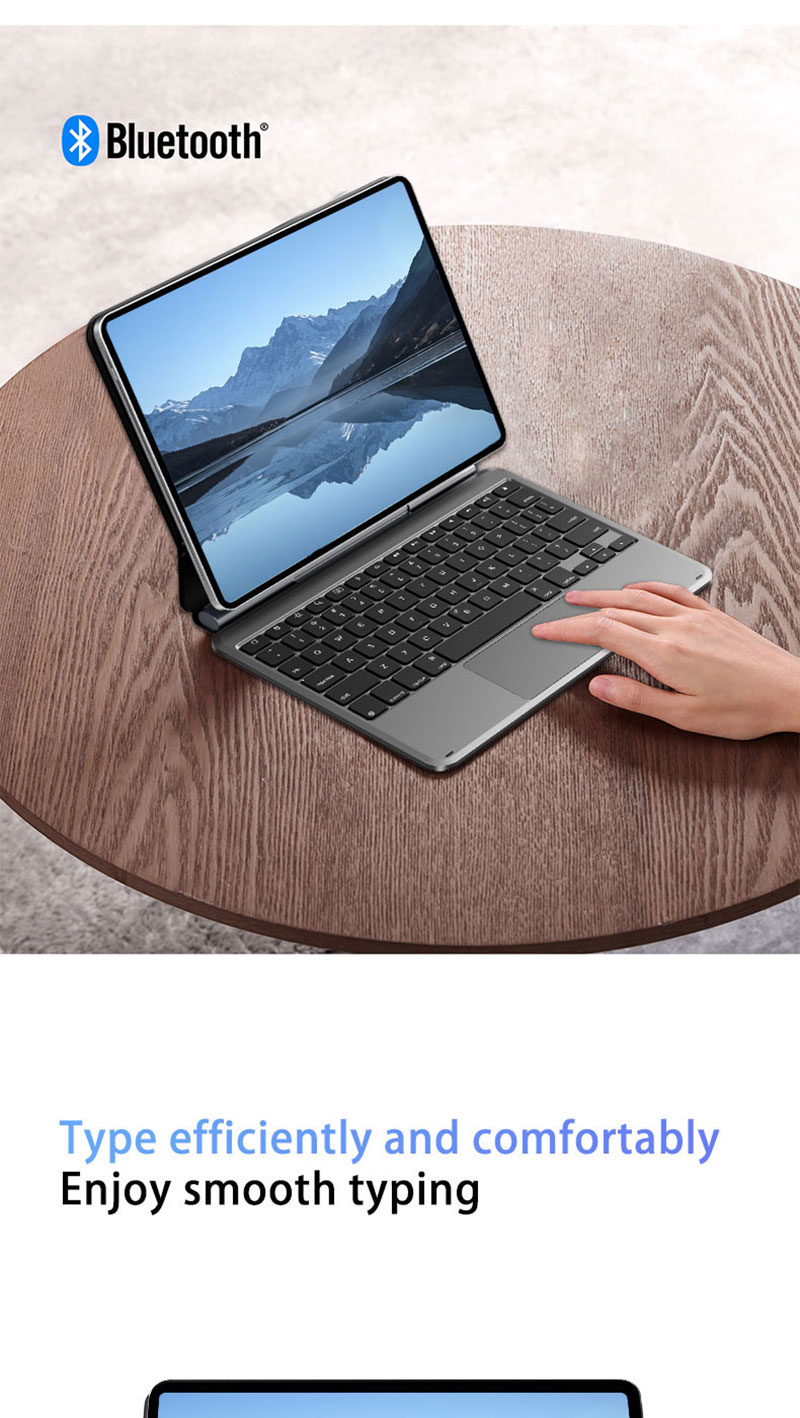 New BT Wireless Aluminum Alloy Slim Full Size Magic Keyboard Case USB C Interface for iPad (A16) 11" (2025)