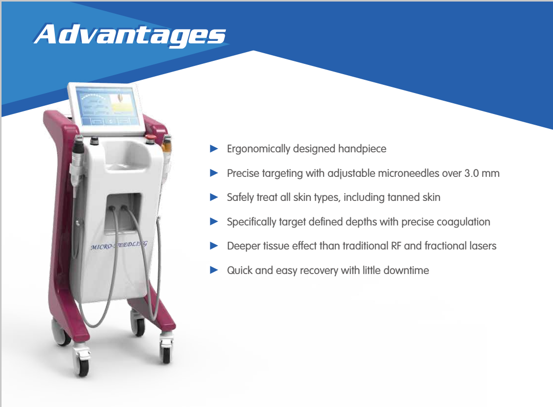 Fractional RF microneedle machine with needle handle and no needle handle
