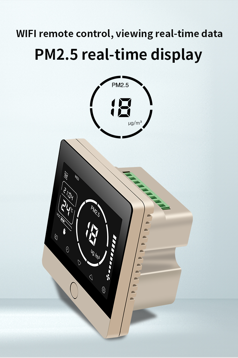Smart Fresh Air Controller With Real Time CO2 PM2.5 Monitoring Automatic Ventilation Control