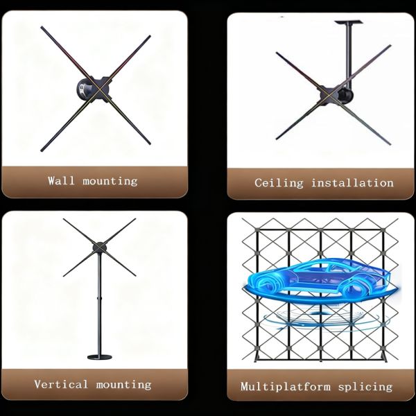 3D Holographic Fan with Indoor Use Android App Compatibility and Multiple Splicing Support
