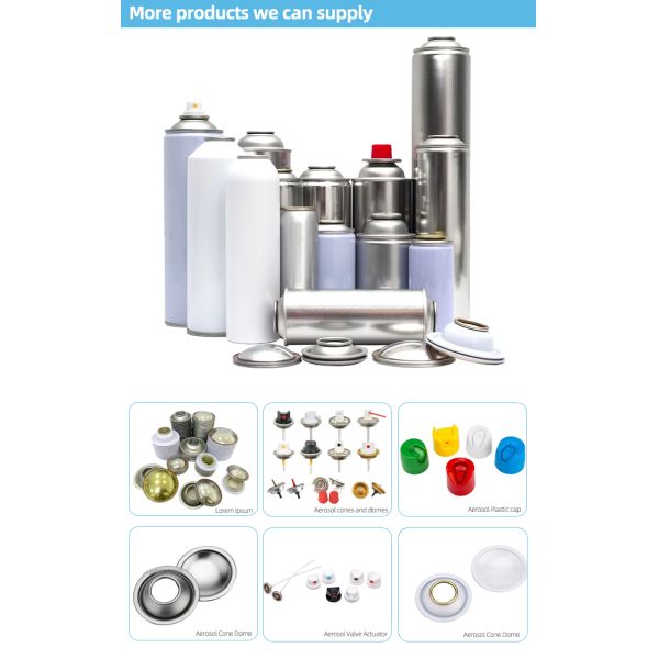 Customizable Offset Printing Empty Metal Tin Can Tinplate Aerosol Container With Actuator Valve 200ml 450ml 500ml 1000ml
