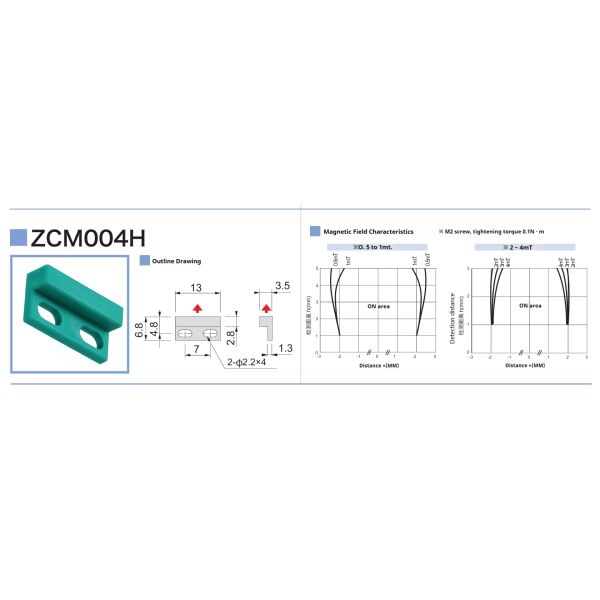ZCM002H RoHS2 Compliant High Accuracy Positioning Composite Magnet Sensor Specialized for CNC Machines