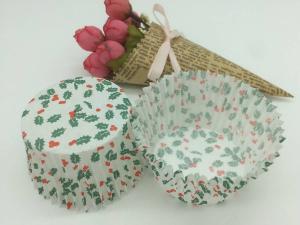 Buy cheap Single Wall Greaseproof Cupcake Liners Cup Cake Wrappers Dim Sum Cherry and Leaf Printing product