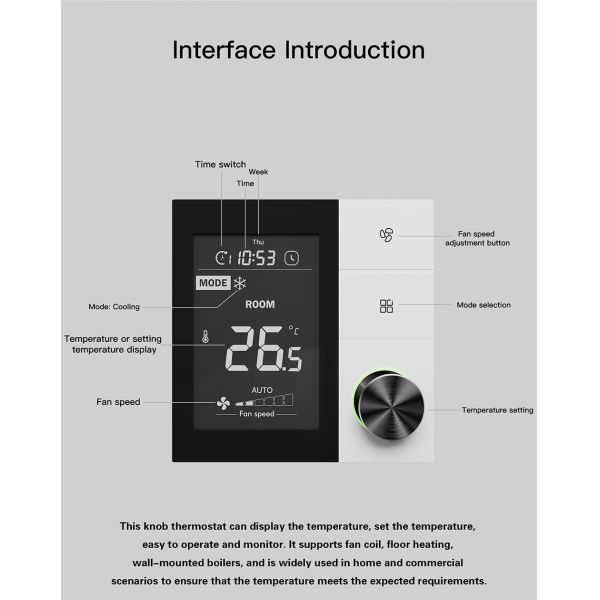Wall Mounted Digital Smart Wifi Thermostat Tuya App WIFI Wireless Room Thermostat