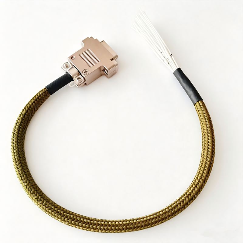 Micro-D Series MDM Micro Rectangular Connector J30J-21TJL-A3 Male Plug 21 Pin Connector Equipped With A3 Wire Clamp And Nylon Protective Sleeve