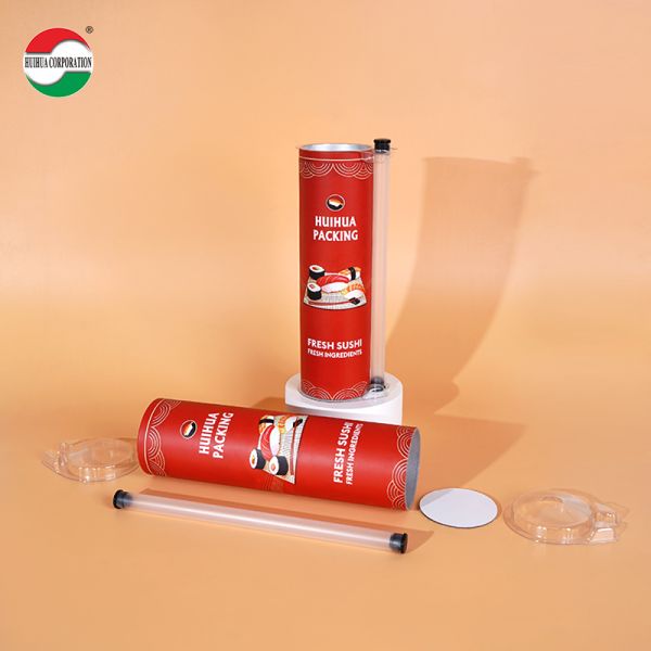 Custom Push pop Sushi Packaging Sushi Push Pop Container Cylinder Push up Cylinder Paper Tube Packaging for Food Cake