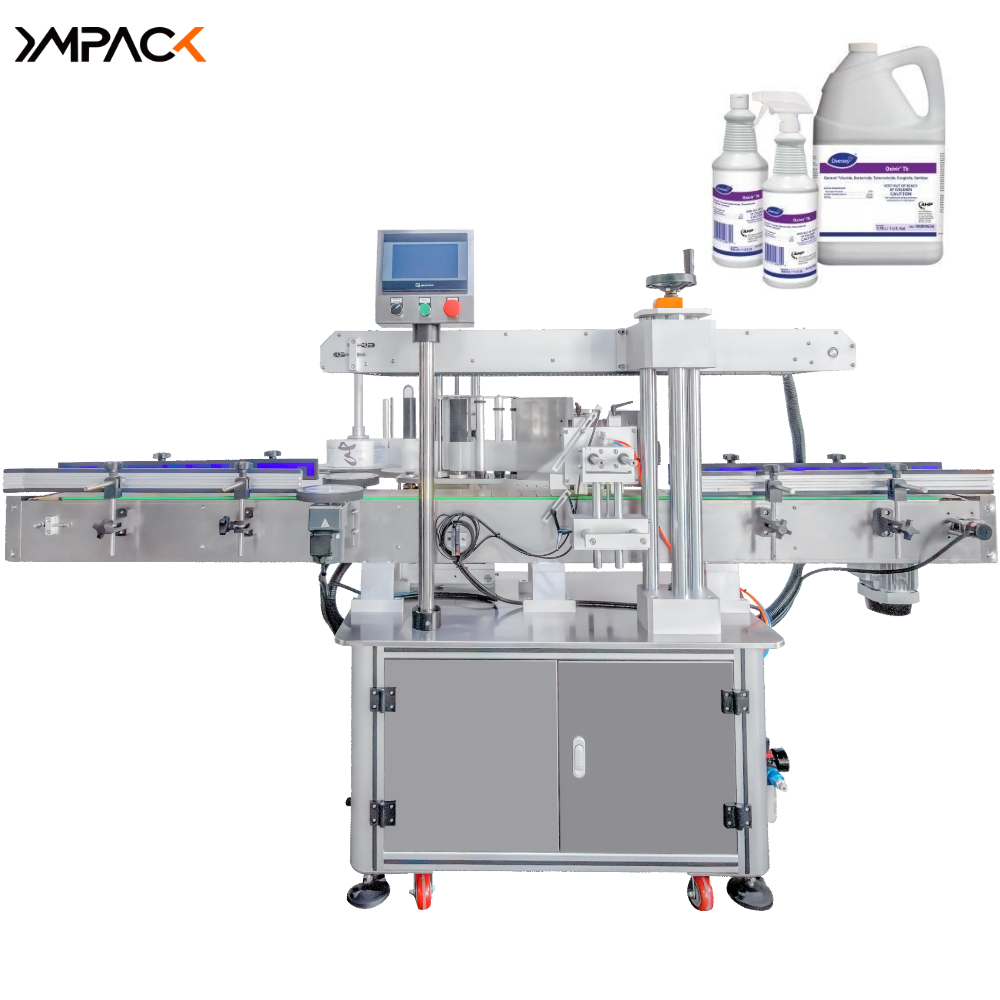 High Efficiency Automatic Labeling Machines Buckets and Square Bottles Labeling Machine for Sauces Chemicals Label Applicator