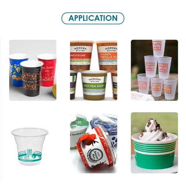 Semi Automatic Desktop Conical U Shaped Plastic Cups Labeling Machines with Automatic Label Dispenser for coffee tea cups