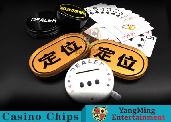 Waterproof Gold Silk Screen Baccarat Markers Oval Shape For Casino Poker Games