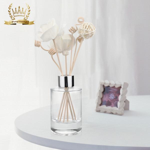 105ml Round Diffuser Bottles Empty clear Glass With Rattan Sticks