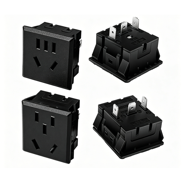 IEC 60320 AC Power Socket 10A 1500V Panel Mount for UPS Systems