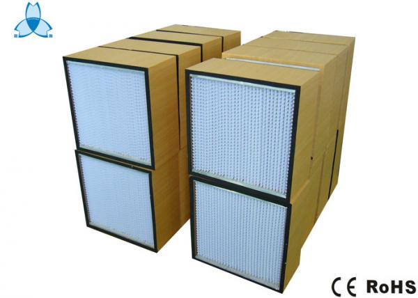 Clean Room HEPA Air Filter Wooden Frame With Paper Foil Separator 610x610x150mm