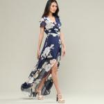 custom make your high quality chiffon wrap dress with floral print