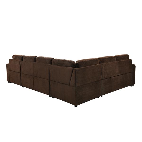 chocolate pineapple pattern u-shaped 2seater single armrest loveseat pull-out bed sectional sofa bed sets