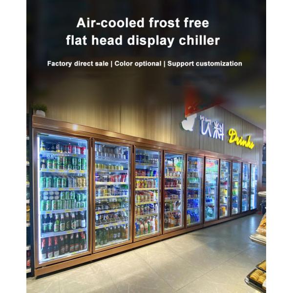 Deluxe Split Vertical Supermarket Refrigerating Display Cabinet Fridge For Drinks