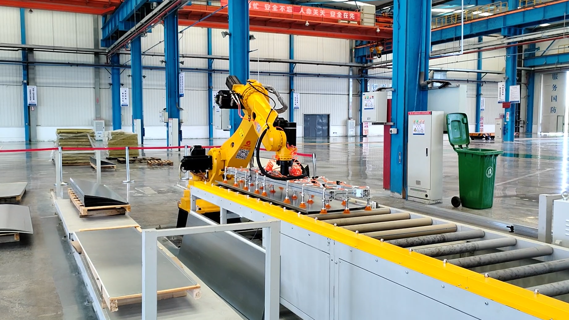 Composite Board Stacking Three Axis Robotic Palletizer with Auto Feed System