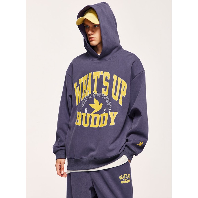 Customized Heavy-duty 320g Knitted Brushed Double-sided Breathable College Printed Men's Sporty Set 2026 Spring/summer Hoodie