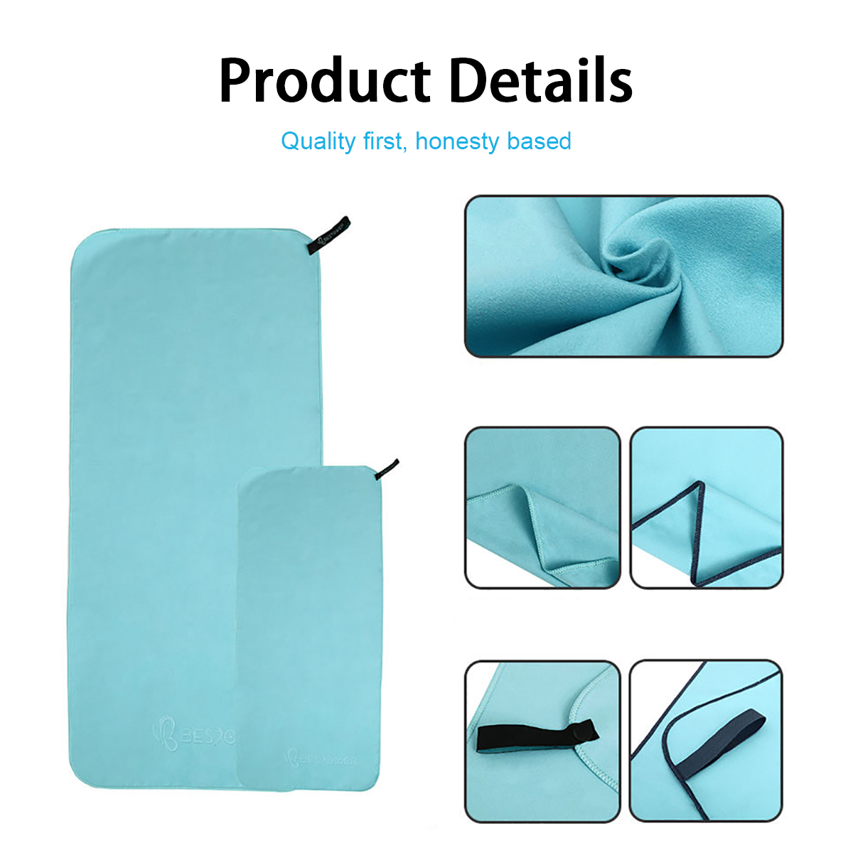 Custom Logo Printed Lightweight Outdoor Camping Microfiber Suede Towel