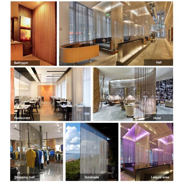 Silver Color Metal Coil Drapery 1.2mm Used As Office Window Curtains