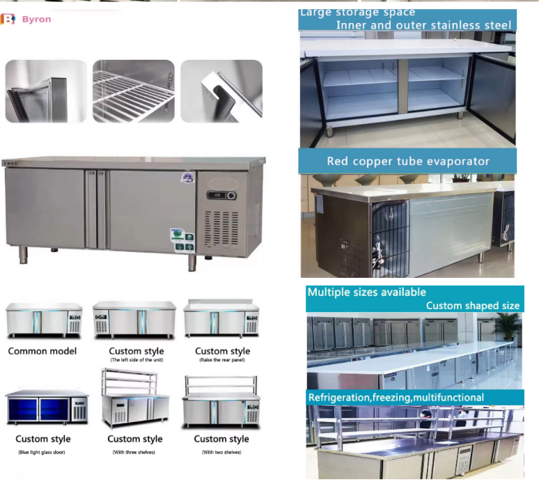 Pull Open SS Commercial Refrigerated Workbench Freezer Single Temperature