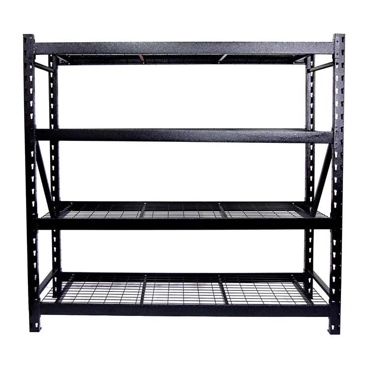 Single Sided Supermarket Storage Rack Metallic Medium Duty Customzied