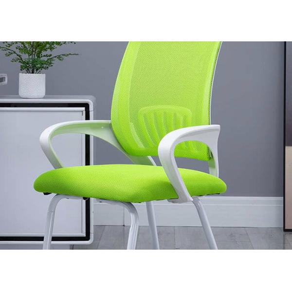 White Metal Frame Student Armrest Mesh Office Chair