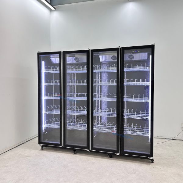 Freestanding Beverage Cooler Refrigerator Glass Fronted Drinks Fridge