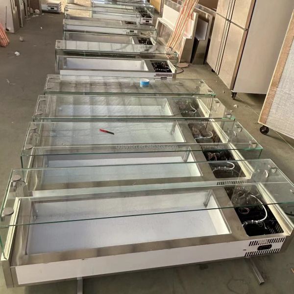 Restaurant Refrigerated Salad Table Countertop Sandwich Salad Prep Table Customized