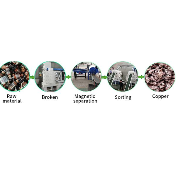 Motor Rotor Stator Crushing And Sorting Line with EU Certification and Customized LOGO