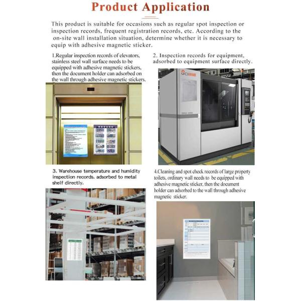 Magnetic A4 Document Holder Four Corners Insert Direct Writing File Holder OEM