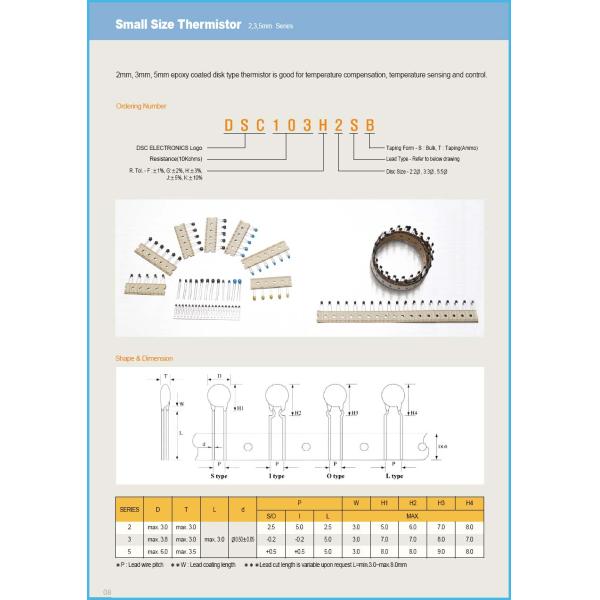 Original Korea DSC 3PHI 5PHI 3mm 5mm Disc 10K NTC Thermistor