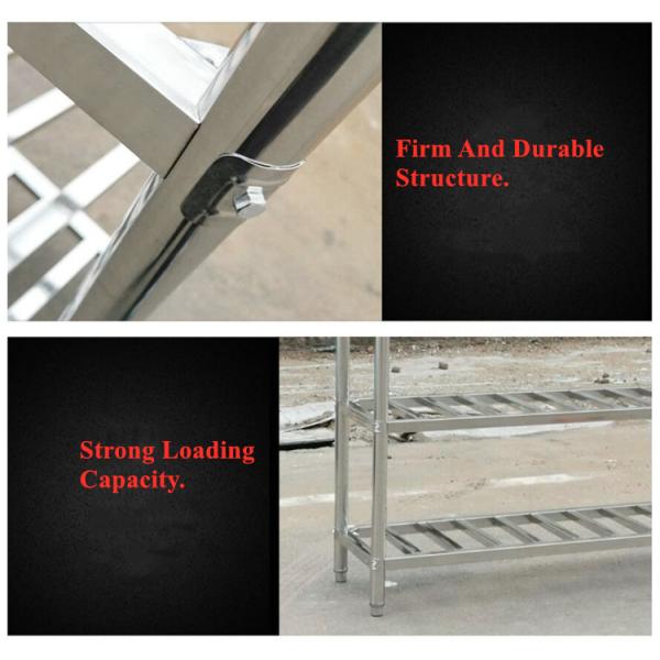 Adjustable Stainless Steel Display Racks 4 Layer Supermarket Movable Storage Shelves