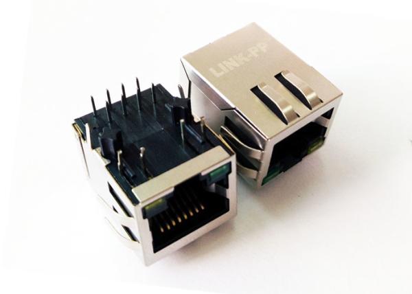 Right Angle Shielded RJSBE5381C1 8P8C Modular Jack With LEDs