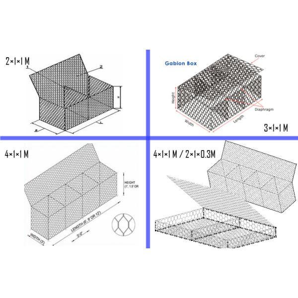 80x100mm 3mm wire galvanized hexagonal gabion basket