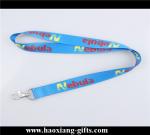 Full blue colors heat transfer printed lanyard for sale, custom sublimation